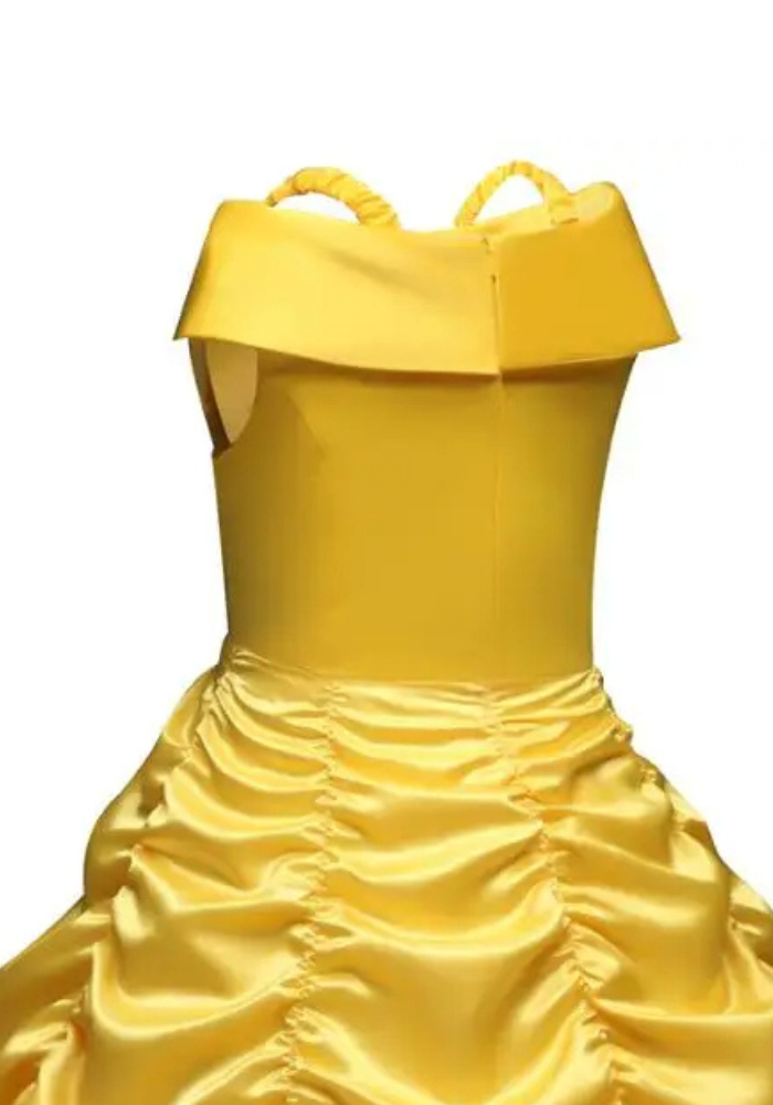 Robe Princesse Satin Jaune Fille