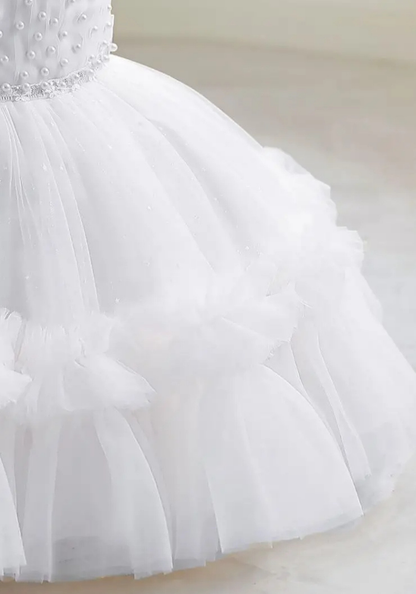 Robe Princesse Blanche Perles Bébé pas cher