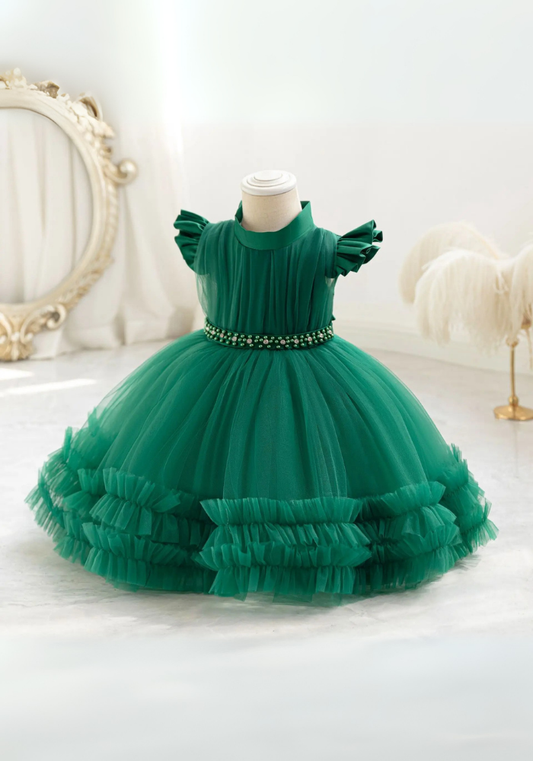 Robe Princesse Soirée Verte Bébé