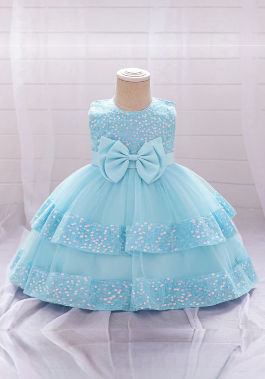 Robe Princesse Tulle Bleu Bébé