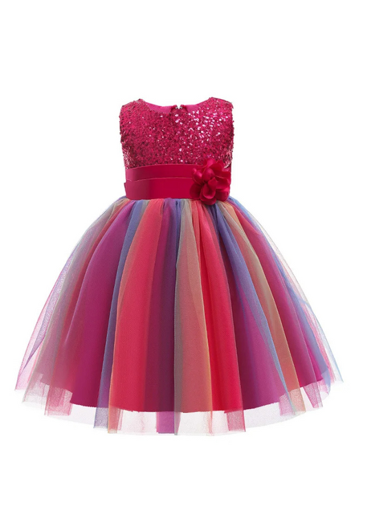 Robe Princesse Fuchsia Sequin Fille