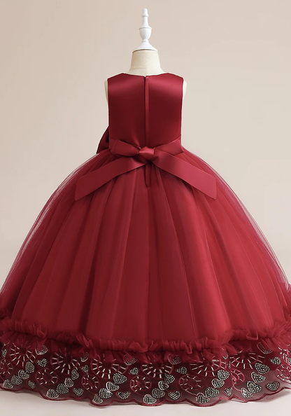 Robe Princesse Dentelle Rouge Fille