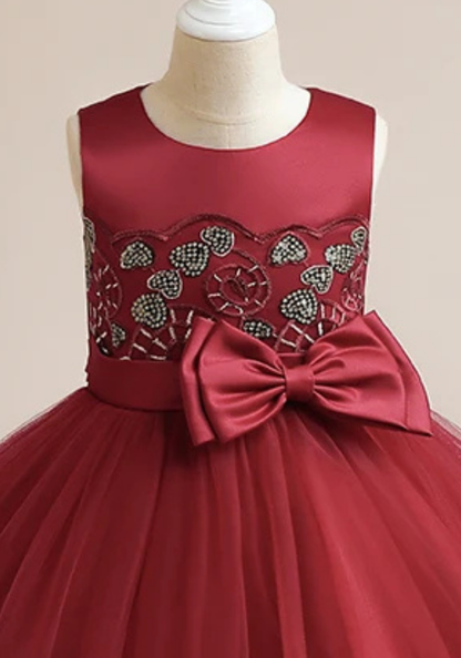Robe Princesse Dentelle Rouge Fille pas cher
