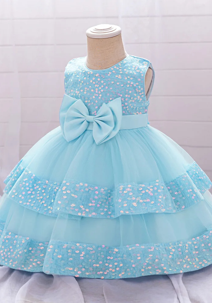 Robe Princesse Tulle Bleu Bébé pas cher