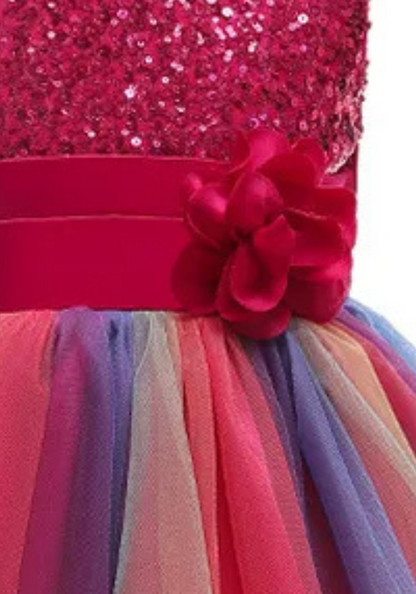 Robe Princesse Fuchsia Sequin Fille pas cher