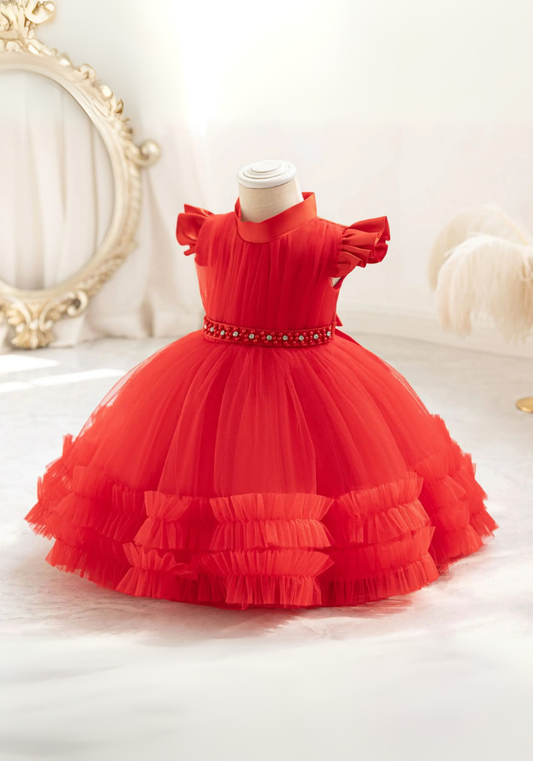 Robe Princesse Soirée Rouge Bébé