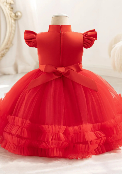 Robe Princesse Soirée Rouge Bébé