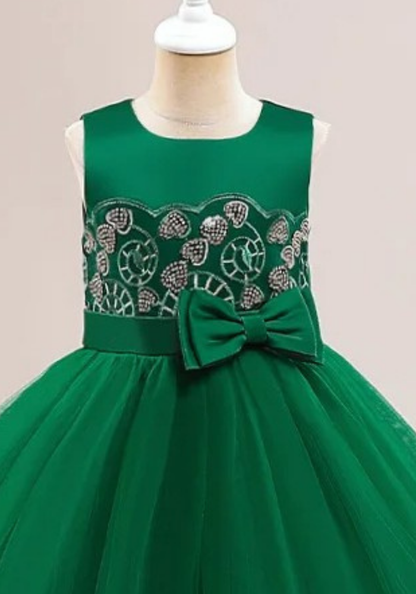 Robe Princesse Dentelle Verte Fille
