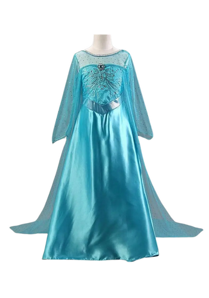Robe Princesse Satin Bleu Fille
