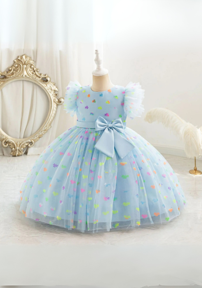 Robe Princesse Bleu Motif Fille