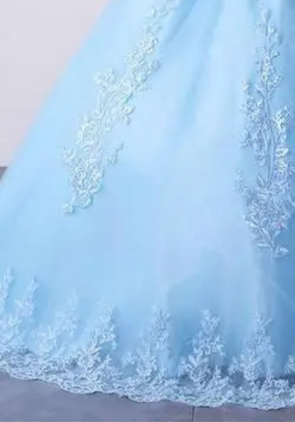 Robe Princesse Bleu Ciel Femme pas cher