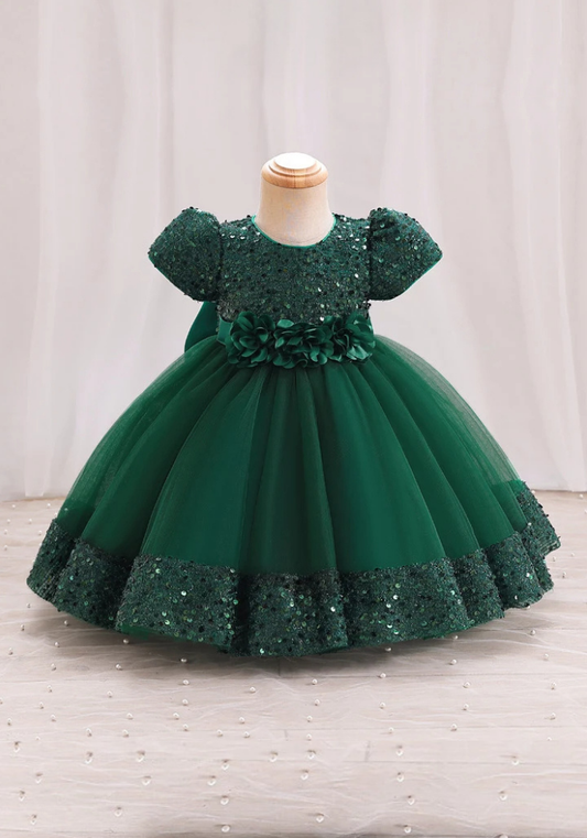 Robe Princesse Vert Sapin Bébé