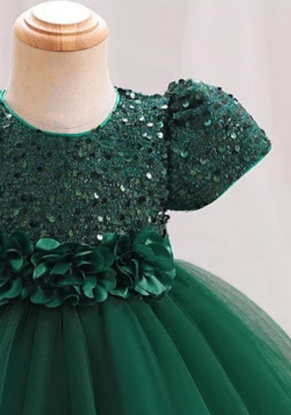 Robe Princesse Vert Sapin Bébé