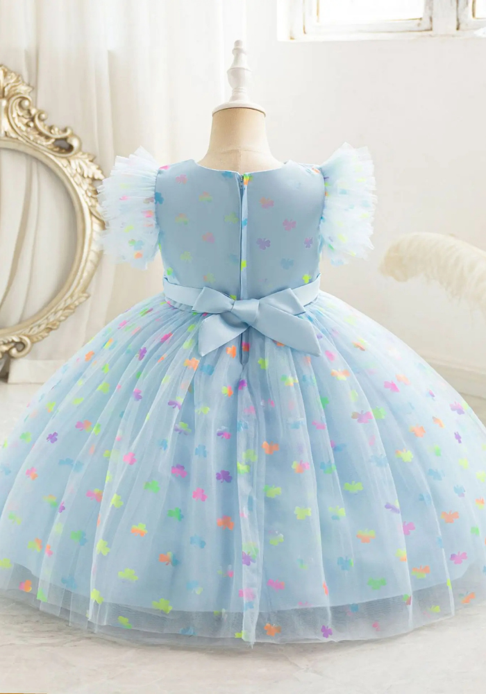 Robe Princesse Bleu Motif Fille