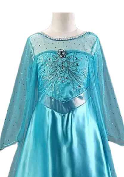 Robe Princesse Satin Bleu Fille