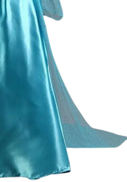 Robe Princesse Satin Bleu Fille pas cher