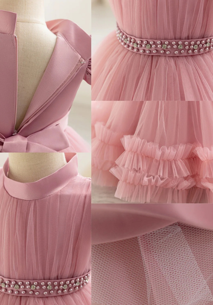 Robe Princesse Soirée Rose Poudré Bébé pas cher