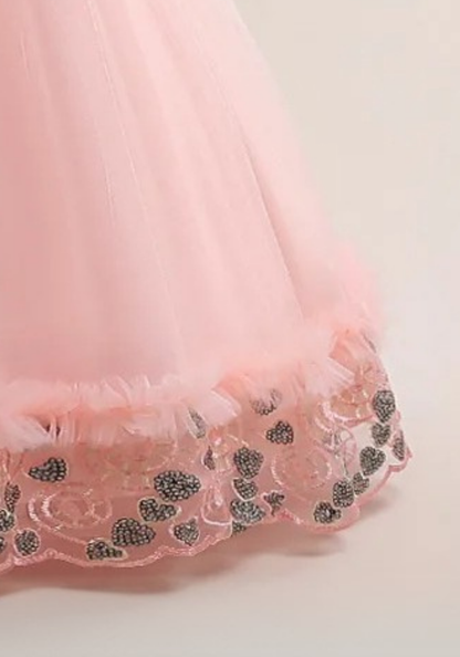 Robe Princesse Dentelle Rose Fille pas cher
