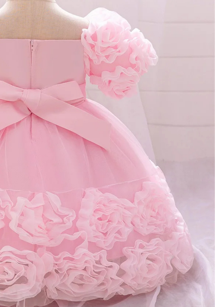 Robe Princesse Fleurs Rose Bébé pas cher