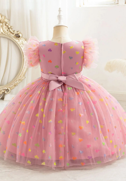 Robe Princesse Rose Poudré Motif Fille