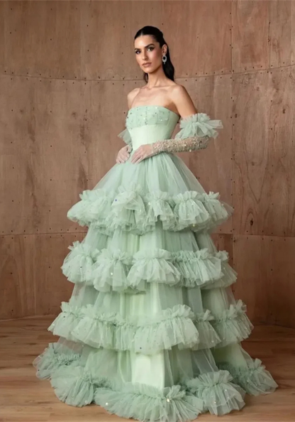 Robe Princesse Vert Pâle Femme