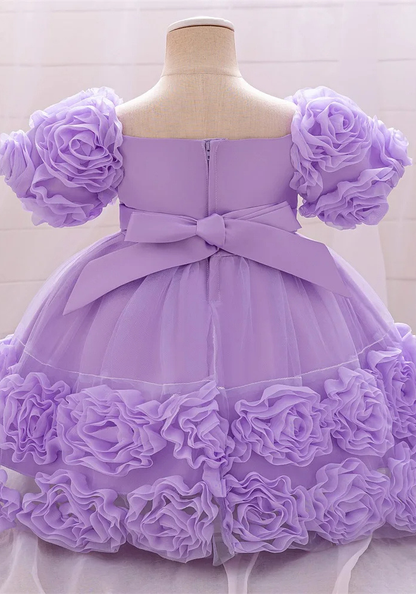 Robe Princesse Fleurs Violette Bébé