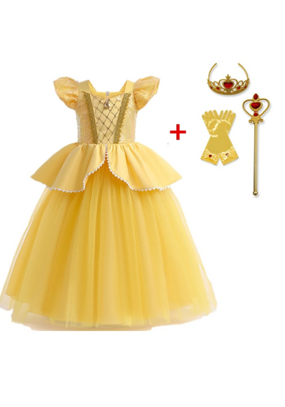 Robe Princesse Jaune et Accessoires Fille pas cher