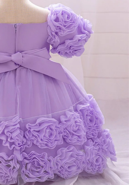 Robe Princesse Fleurs Violette Bébé pas cher