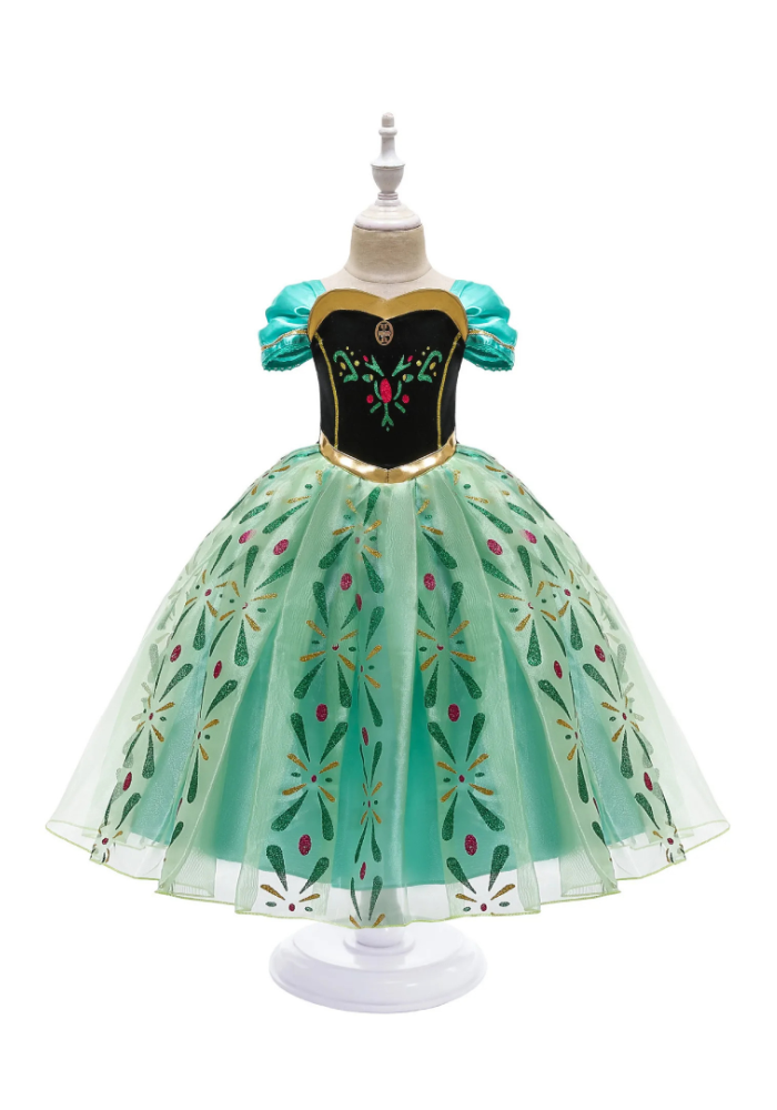 Robe Princesse Vert Émeraude Fille