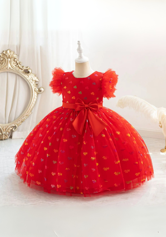 Robe Princesse Rouge Motif Fille