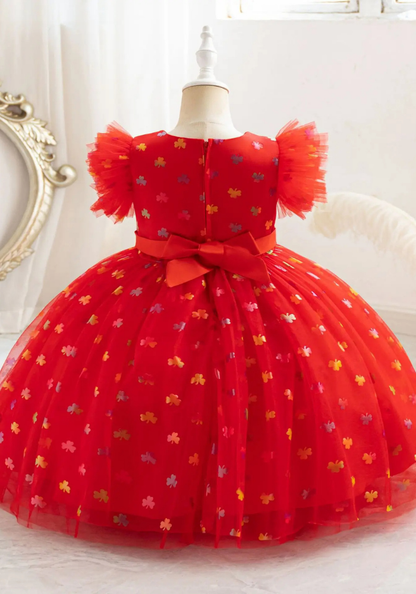 Robe Princesse Rouge Motif Fille