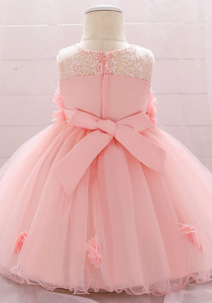 Robe Princesse Dentelle Rose Bébé