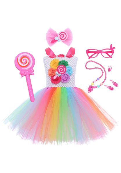Robe de Princesse Arc-en-Ciel fille