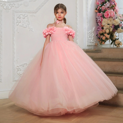 Grande Robe Princesse Fille rose