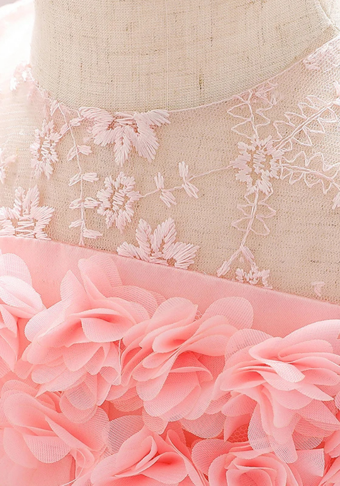 Robe Princesse Dentelle Rose Bébé pas cher