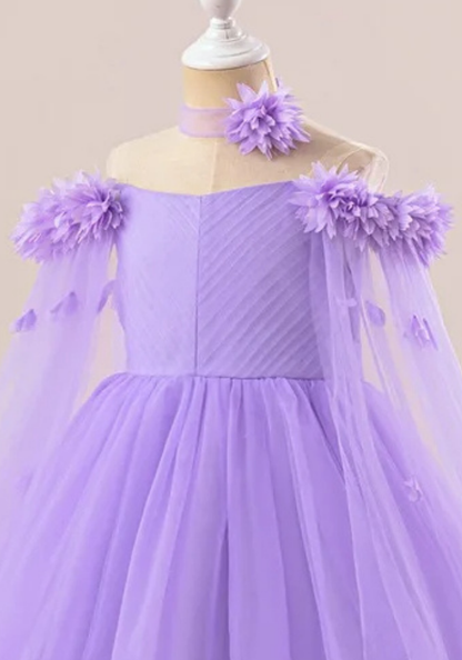 Robe Princesse Longue Violette Fille pas cher