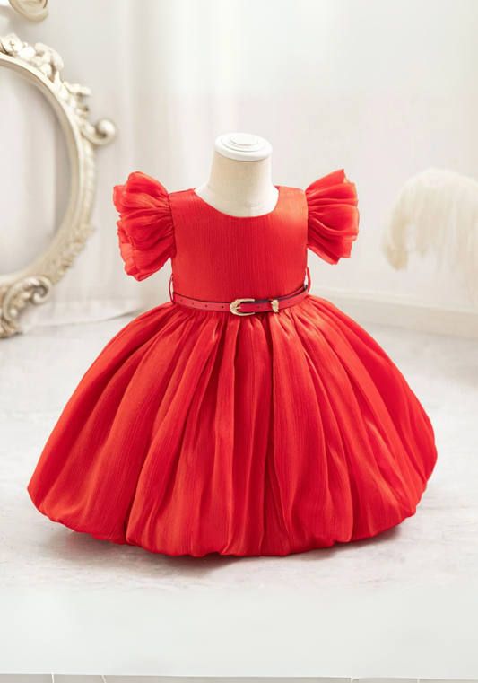 Robe Princesse Simple Rouge Bébé