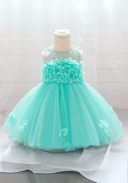 Robe Princesse Dentelle Verte Bébé