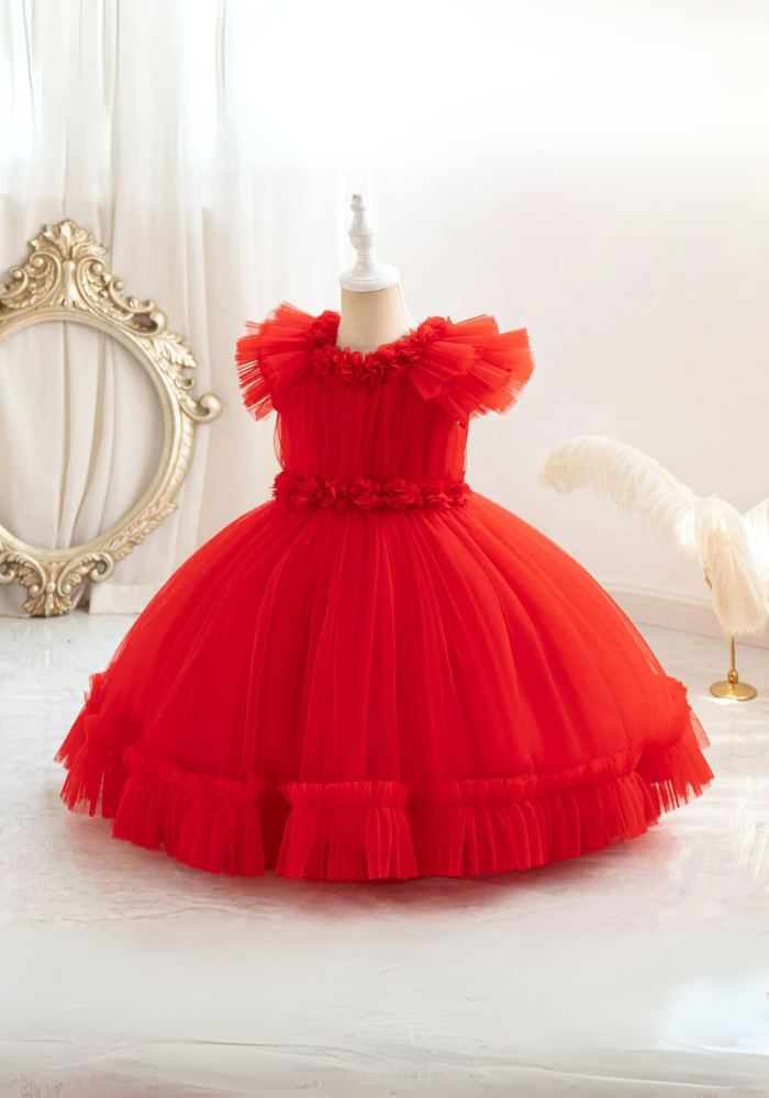 Robe Princesse Froufrou Rouge Bébé