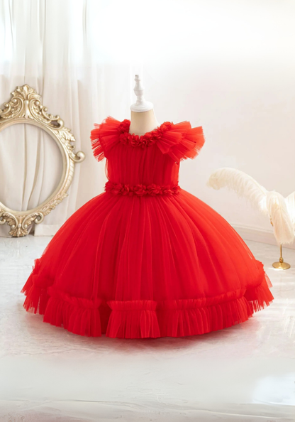 Robe Princesse Froufrou Rouge Bébé