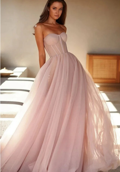Robe Princesse Bustier Rose Femme