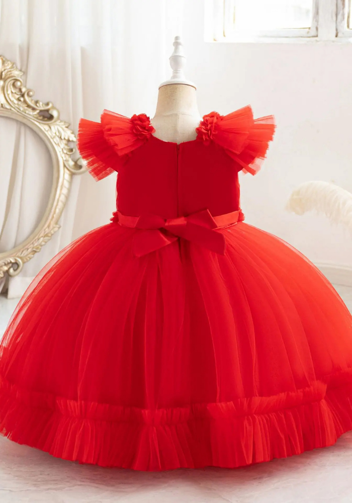 Robe Princesse Froufrou Rouge Bébé