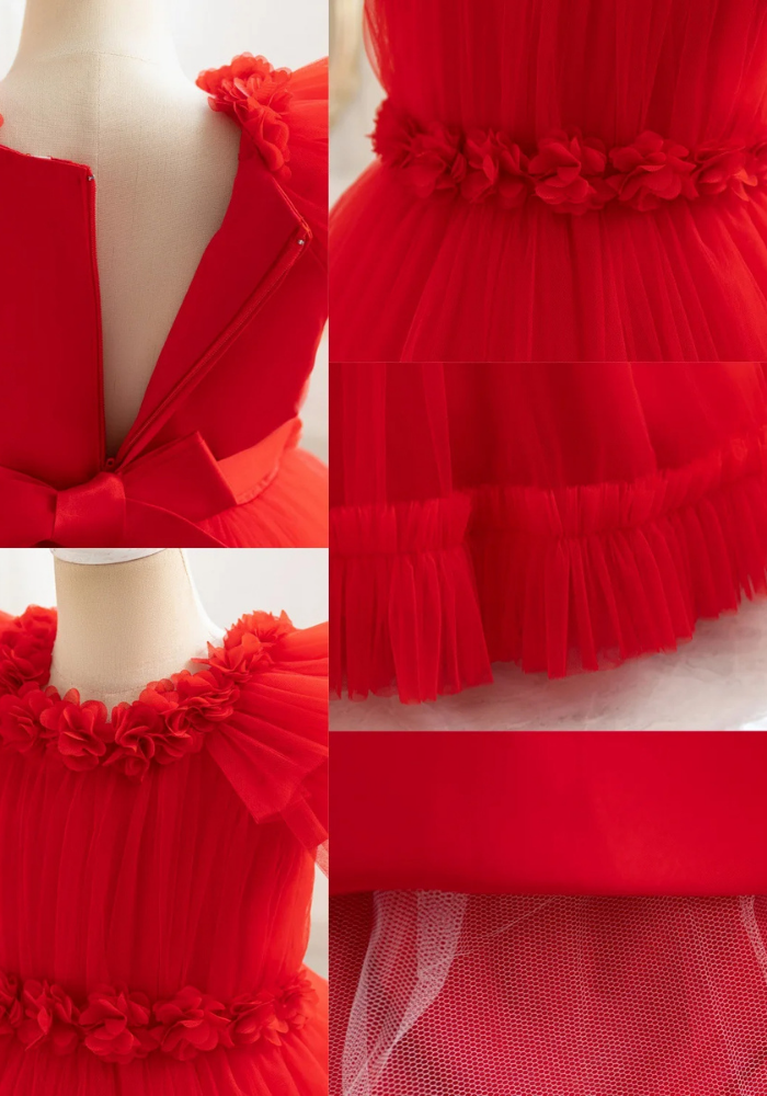 Robe Princesse Froufrou Rouge Bébé pas cher