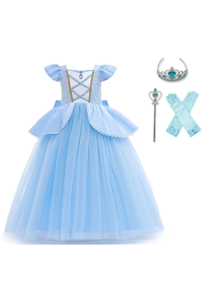 Robe Princesse Bleue et Accessoires Fille pas cher