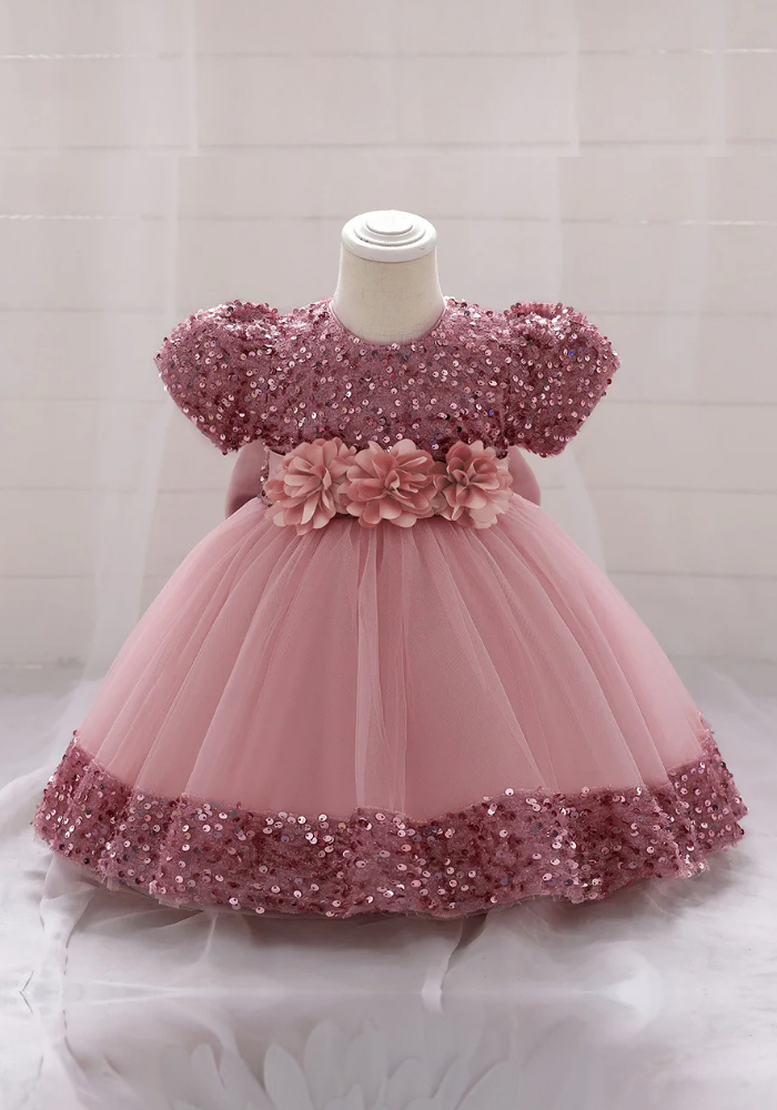 Robe Princesse Rose Poudré Bébé