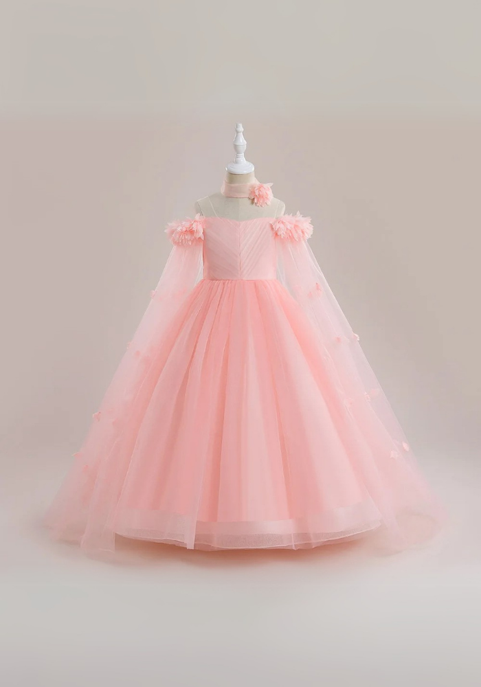 Robe Princesse Longue Rose Fille