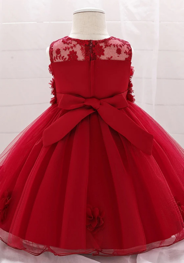 Robe Princesse Dentelle Rouge Bébé