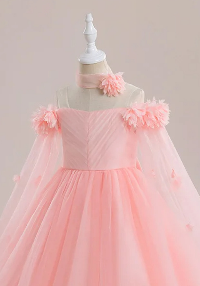 Robe Princesse Longue Rose Fille pas cher