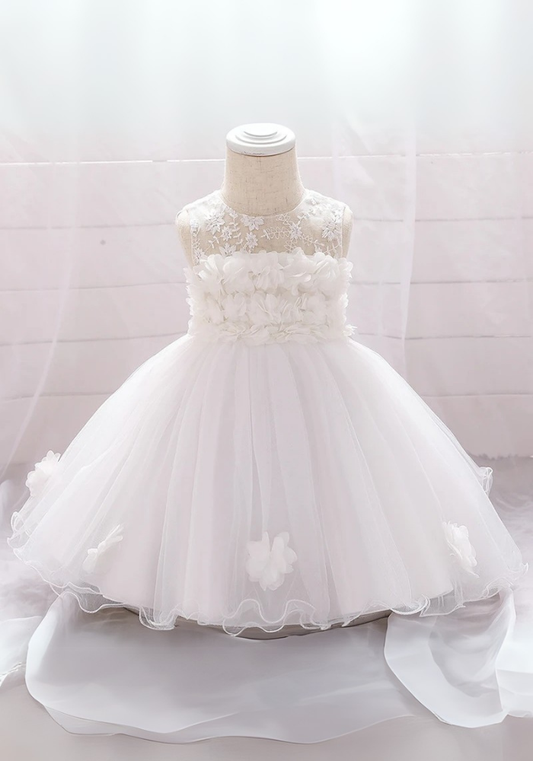 Robe Princesse Dentelle Blanche Bébé