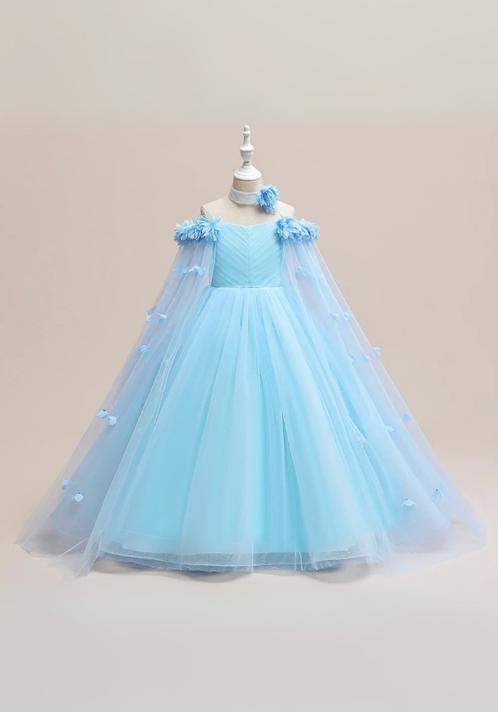 Robe Princesse Longue Bleu Fille